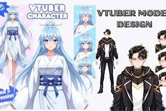 be vtuber artist do live2d model vtuber commission rigged model 3d vtuber design