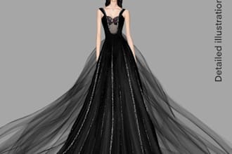 illustrate fashion designs with elegance and artistic flair