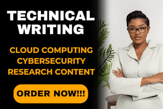 do research content, technical reports, cybersecurity and cloud computing tasks