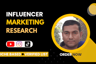 search best youtube tik tok influencer list by research for you