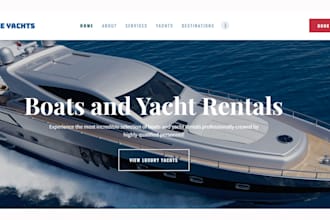 design yacht rental website boat charter fishing tour website with booking