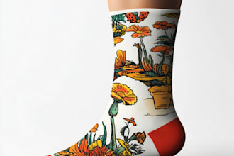 draw sublimation all type of unique socks design