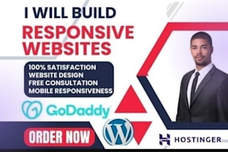 redesign modern godaddy or hostinger website wordpress with ecommerce and SEO