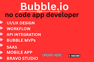 build professional no code web app with bubble io and bravo studio