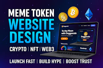build crypto meme token landing page, ico or meme coin website in 24 hours
