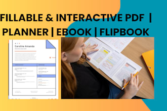 create an fillable pdf design flipbook interactive pdf ebook planner
