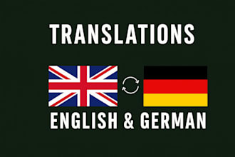 manually translate english to german, german to english