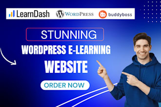 develop wordprss lms  elearning learndash buddyboss buddypress website learndash