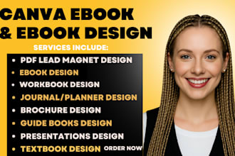 canva ebook design, lead magnet, workbook, ebook formatting and layout design
