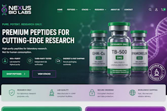 do peptide website design woocommerce store layout supplement website developmen