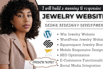 build wix jewelry website, squarespace jewelry store, wordpress jewelry website