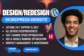 design, redesign rebuild revamp create fix wordpress website using elementor pro
