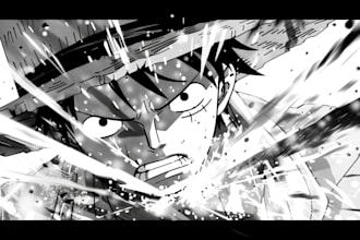 draw manga comic book or webtoon anime style illustration