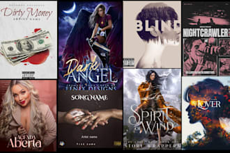 design unique book covers, album artwork, podcast flyers, and social media posts