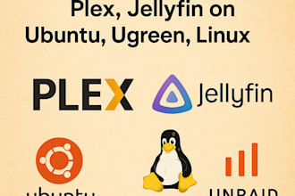 install and configure plex, jellyfin on ubuntu, ugreen, linux, unraid, docker
