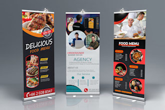 design roll up, retractable banner, pull up or roller banner