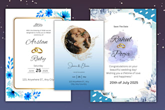 do custom invitation card for wedding, party etc