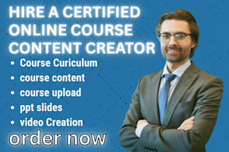create online course content curriculum video lessons workbooks  slides