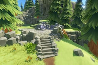 create 3d game asset, prop environment, 3d weapon model, game scene decor