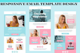 design responsive email template, newsletter, landing page design, store create
