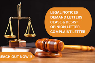 draft legal demand letters or cease and desist notices