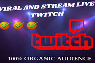 twitch channel promotion for live viewers, chatter, twitch affiliate for viewers