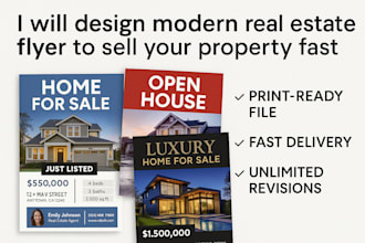 design real estate flyer, open house or property brochure