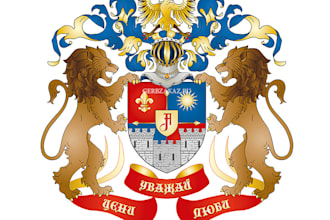 design luxury heraldic coat of arms family crest logo in 12 hours
