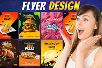 design a professional flyer, menu, event, product marketing