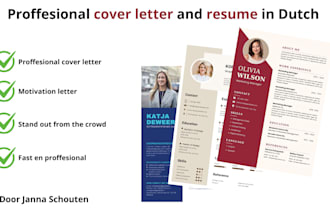 create a resume and write a cover letter in dutch