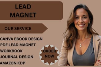 do canva ebook design, PDF lead magnet, workbook, journal design for amazon KDP
