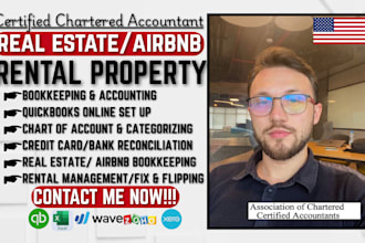 do bookkeeping for real estate airbnb property rental on quickbooks online excel