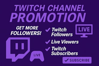 twitch channel promotion for partner, live viewers and chatters for affiliate