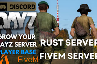 do rust, dayz, fivem server promotion, discord server promotion, fivem server ad
