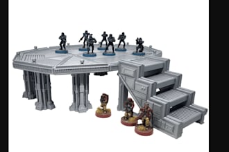 design 3d terrain, wargaming sci fi building, scattered terrain,3d scenery, ruin