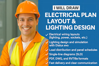 do electrical plan layout and lighting design autocad, revit and drawing