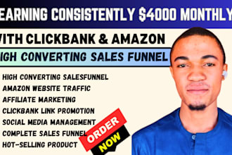 promote clickbank and amazon affiliate link sales funnel