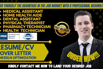 edit healthcare resume, medical assistant, home health aide, and physician CV