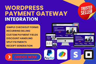 integrate paypal stripe square google pay razorpay paystack with wordpress site