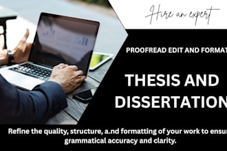proofread edit format master phd thesis or dissertation reference and citation