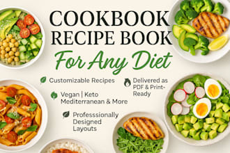 write cookbook recipe book, cookbook design and formatting as cookbook writer