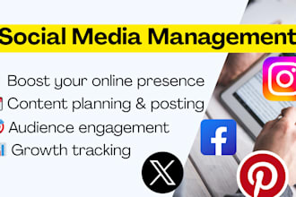 manage your social media instagram, facebook, and pinterest