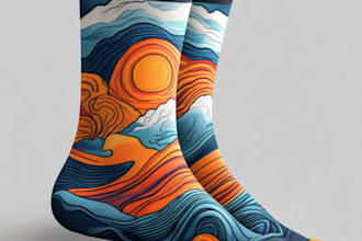 create a custom and unique socks design art for you