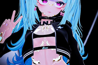 create, edit a custom vrchat avatar, vrc avatar, vr character with vtuber model