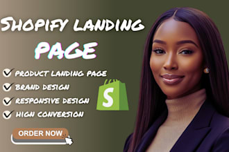 design shopify landing page using pagefly, gempages, shogun, gems page, page fly