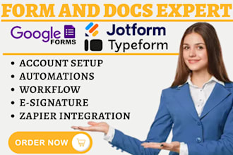 create google forms contact form jotform esignature typeform zapier integration
