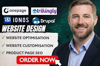design strikingly drupal  ionos onepageio booking   ecommerce seo website setup