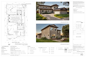 do an architectural permit drawing set for california
