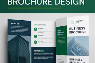 design trifold bifold digital brochure and create business company brochure