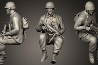 do 3d articulated action figure military figure lattice stl for 3d printing